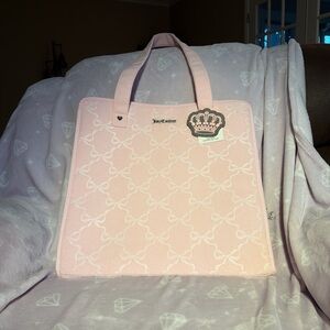 Juicy Couture Pink Bow-Pattern Beach Bag